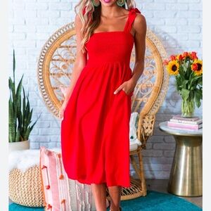 Elegant Red Sleeveless Dress